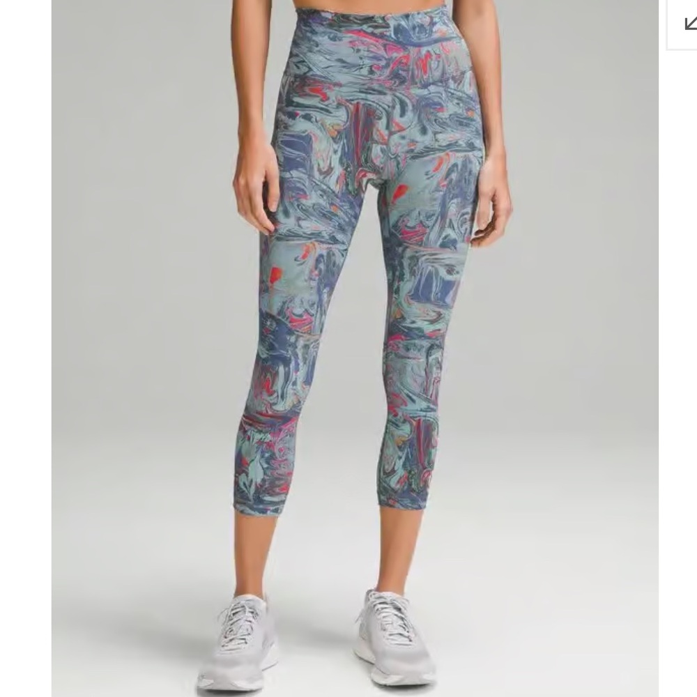 LULULEMON Wunder Train High-Rise Crop Mountain Marble Multi